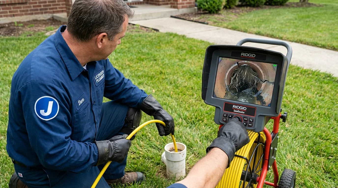 Sewer camera inspection being performed by Johns Plumbing LLC in San Carlos